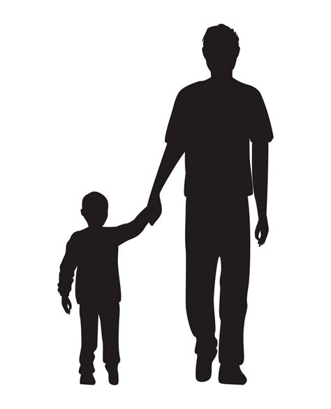 Dad And Son Silhouettes 2495157 Vector Art At Vecteezy