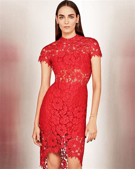 Alexis Elsen Lace Dress Red In Red Lyst