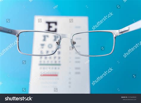 Handheld Glasses View Snellen Chart Blue Stock Photo Edit Now 1573469833