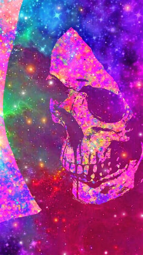 galaxy skull galaxy skull reaper colorful art iphonewallpaper skull artwork skull