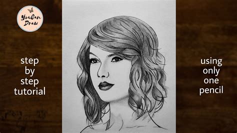 Pencil Sketch Drawing Of Taylor Swift Step By Step How To Draw A