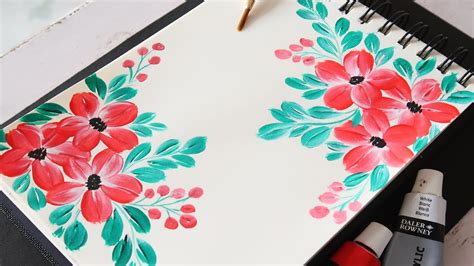 Painting Floral Border Design Easy And Quick For Beginners Paper