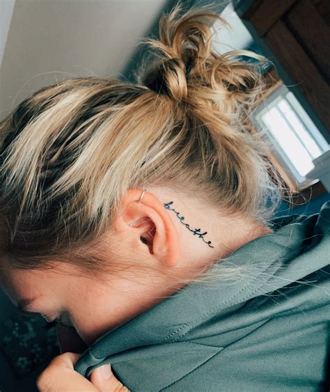 Breathe Behind Ear Tattoos Neck Tattoos Women Ear Tattoo