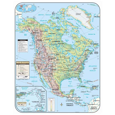 North America Large Shaded Relief Wall Map Shop Classroom Maps Sexiz Pix