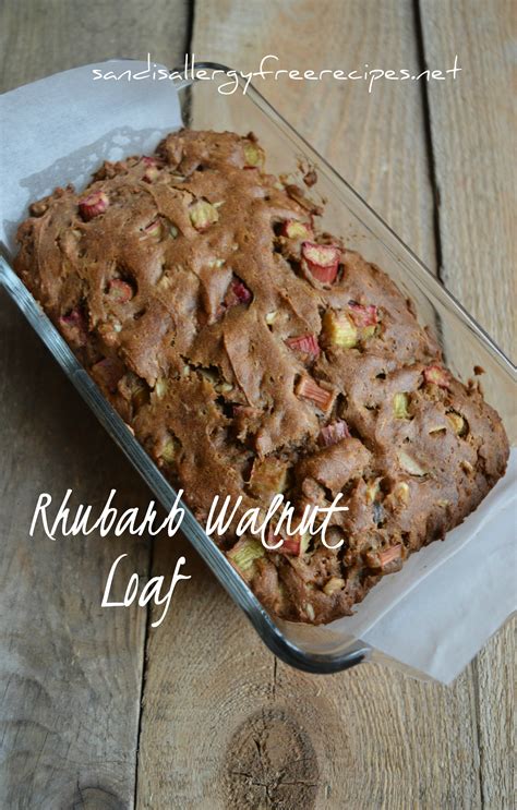 Rhubarb Walnut Loaf Gluten Free Dairy Free Refined Sugar Free Vegan