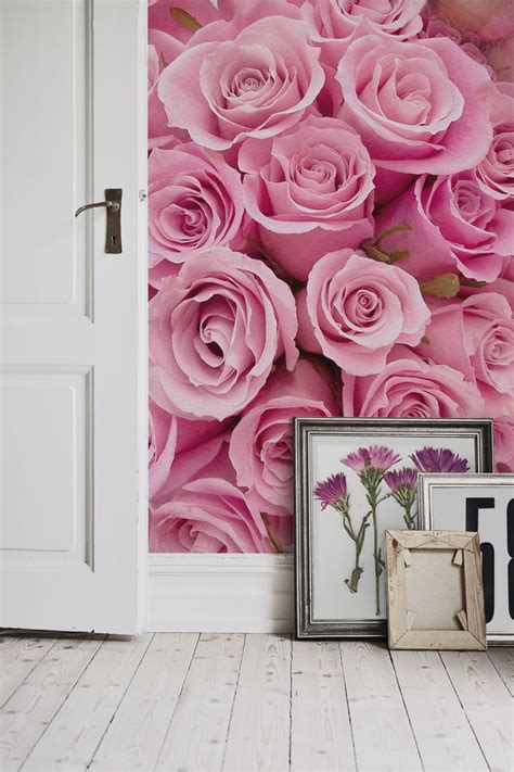 Pink Rose Bouquet Wall Mural Pink Flowers Pink Roses Flowers