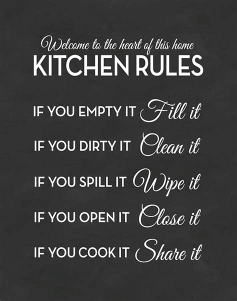 printable kitchen rules poster printable world holiday
