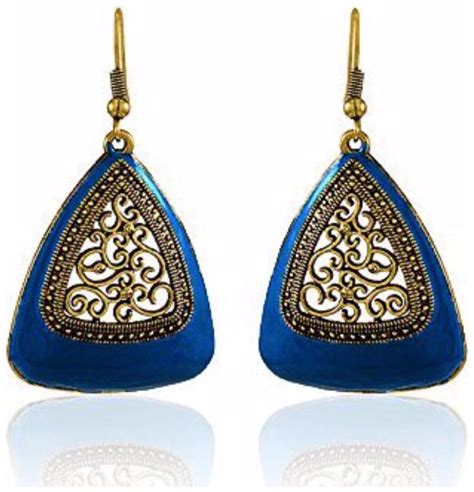 Buy Efulgenz Trendy Gold Plated Blue Fancy Party Wear Dangle Earrings