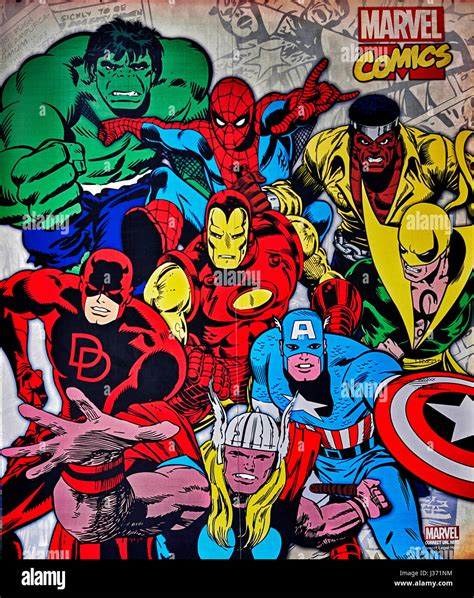 Poster Marvel Comics Superheroes Stock Photo 139681968 Alamy