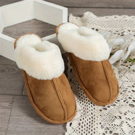 Womens Fluffy Furry Slippers Cozy Warm Closed Toe Slip On Fuzzy Shoes