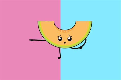Melon Kawaii Cute Illustration Character Gráfico Por Purplebubble · Creative Fabrica
