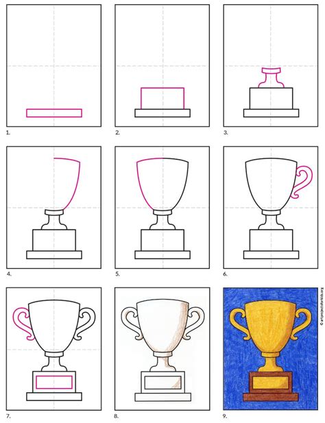 Easy How To Draw A Trophy Tutorial · Art Projects For Kids