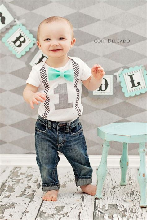 It arrived in plenty of time and looked adorable on him. Boys First Birthday Outfit - Baby Boy Clothes - Grey ...
