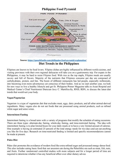 Philippine Food Pyramid Philippine Food Pyramid Source Studocu