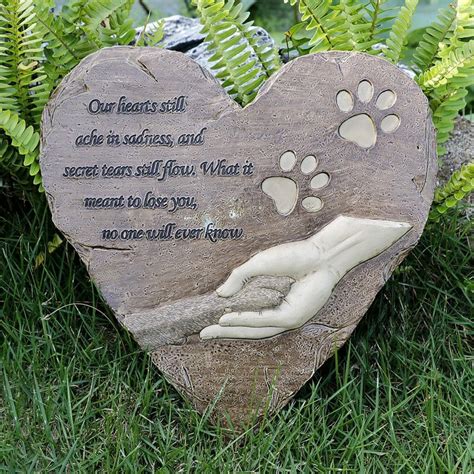 Dog Pet Memorial Stones Engraved Memorial Small Heart Garden