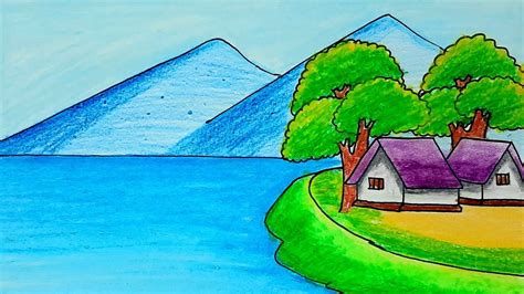 By carrie lewis in art tutorials > drawing tips over the course of the last few weeks, we've looked at drawing a landscape influenced by rain and gray skies. How to draw easy scenery drawing with River side village ...