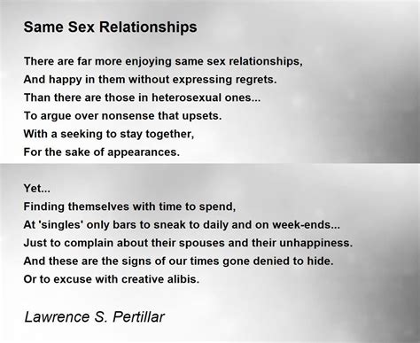 same sex relationships same sex relationships poem by lawrence s pertillar