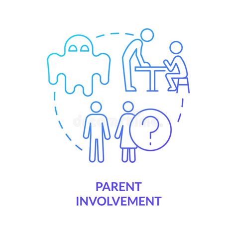 Parent Involvement Blue Gradient Concept Icon Stock Vector