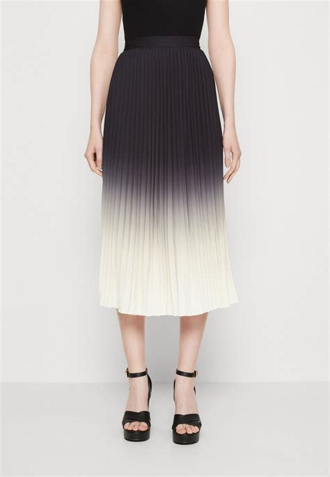 Marks And Spencer Ombre Pleat Skirt Pleated Skirt Black Mixblack