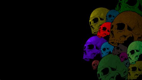 Black Skulls Colorful Hd Wallpaper Art And Paintings Wallpaper Better