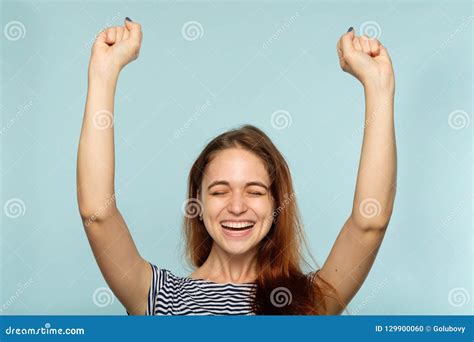 Emotion Expression Joy Thrilled Girl Beaming Smile Stock Photo Image