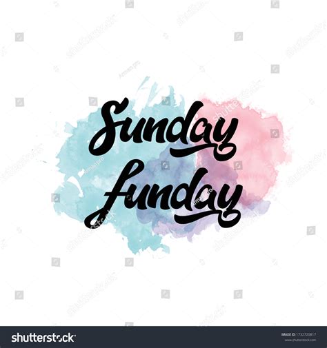 Sunday Funday Watercolor Stain Vector Background Stock Vector Royalty