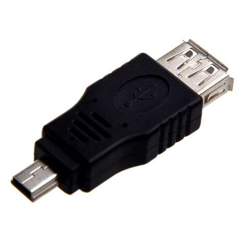 New Black Usb A Female To Mini Usb B Pin Male Adapter Converter Changer In Connectors From
