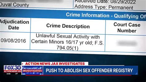 Push To Abolish Sex Offender Registry Picks Up Steam In Florida Action News Jax