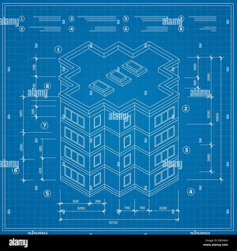Wireframe Blueprint Building High Resolution Stock Photography And