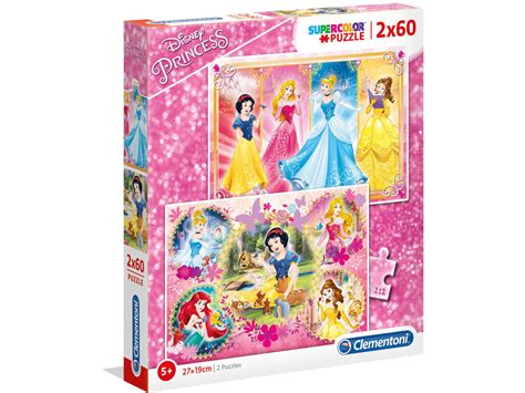 Disney Princess 2x60 Pezzi Supercolor Puzzle Clementoni 7133