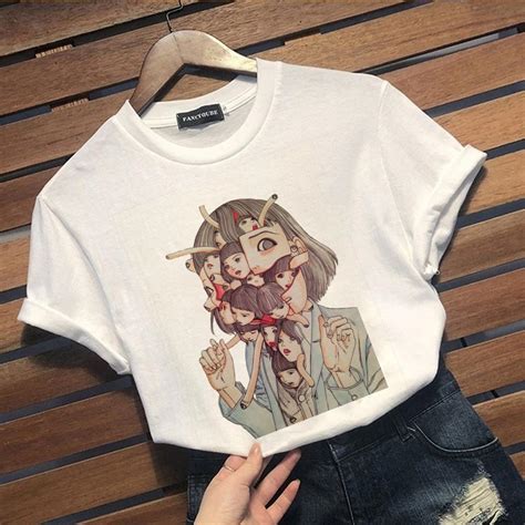 Maybe you would like to learn more about one of these? Manga Junji Ito T Shirts Shintaro Kago Girl Tees Shirt Top ...