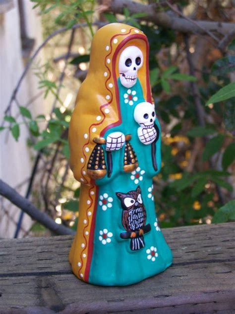 Beautiful La Santa Muerte Figurine Handmade In Peru Mother Mary