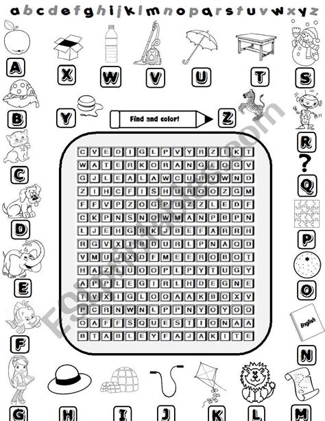 Alphabet Word Search Esl Worksheet By Lucia13
