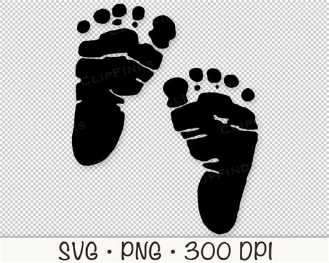 Baby Feet Print SVG Vector Cut File And PNG Transparent Etsy Australia