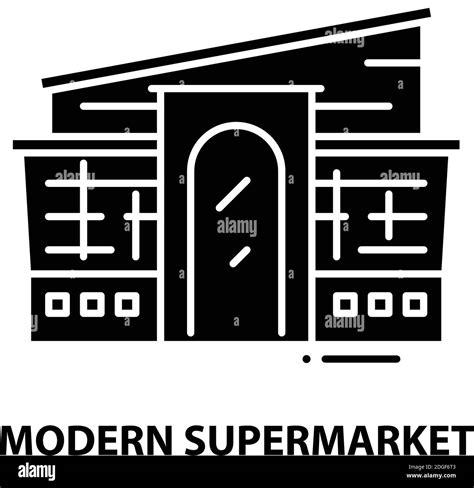 Modern Supermarket Icon Black Vector Sign With Editable Strokes