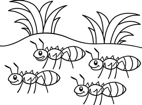 Dibujos De Cuatro Hormigas Para Colorear Para Colorear Pintar E