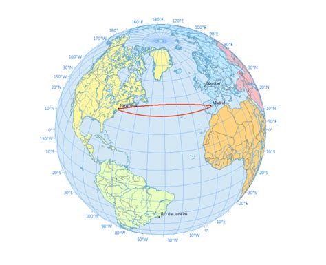 Why Are Great Circles The Shortest Flight Path Gis Geography