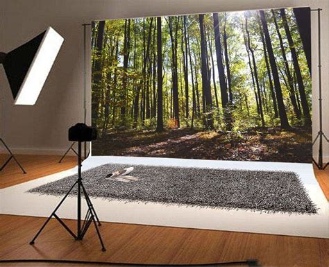 Mohome Forests Backdrop 7x5ft Trees Fallen Leaves Bright Sunshine