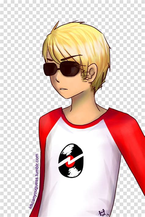 Homestuck Dave Strider Blonde Haired Male Anime Character Wearing Sunglasses Transparent