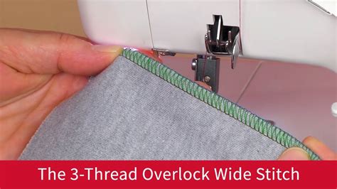 The 3 Thread Overlock Wide Stitch On The Baby Lock Vibrant Youtube