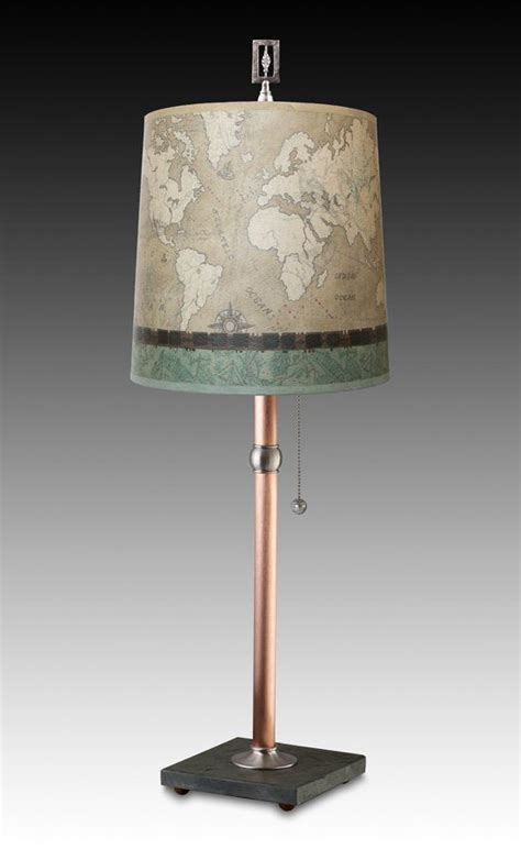 Sand Map Copper Table Lamp By Janna Ugone Mixed Media Table Lamp