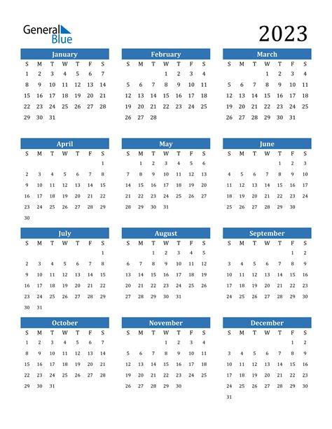 One Page Calendar 2023 Printable Printable Calendar 2023 Printable