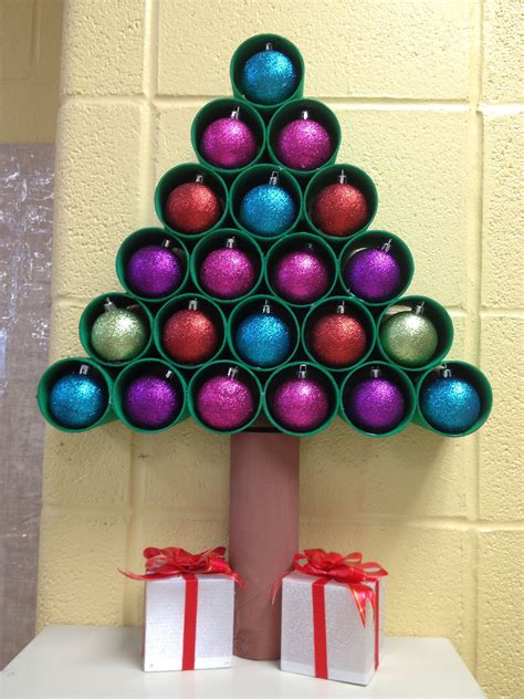 Christmas Tree Made With Toilet Paper Rolls Painted With Tempera