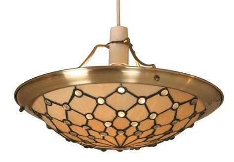 Beautiful heavy pressed pattern glass shade for a early electric light, a hanging light or flush mount ceiling light fixture. Tiffany light shades ceiling | Warisan Lighting