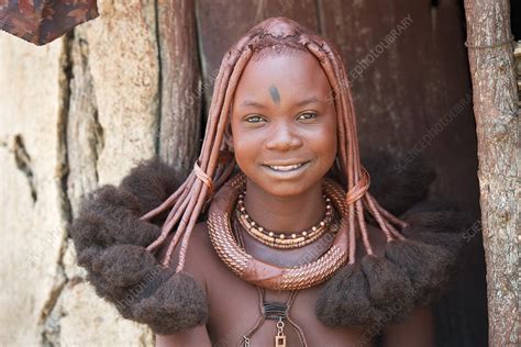 head dress of a himba girl stock image c018 9305 science photo library