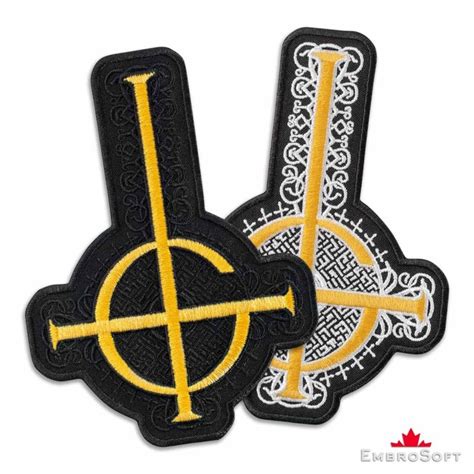 Ghost Bc Golden Grucifix Cross Symbol With Pattern Embroidered Patch 4