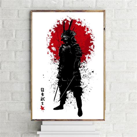 Japanese Bushido Samurai Poster Art Canvas Poster Wall Art For Living