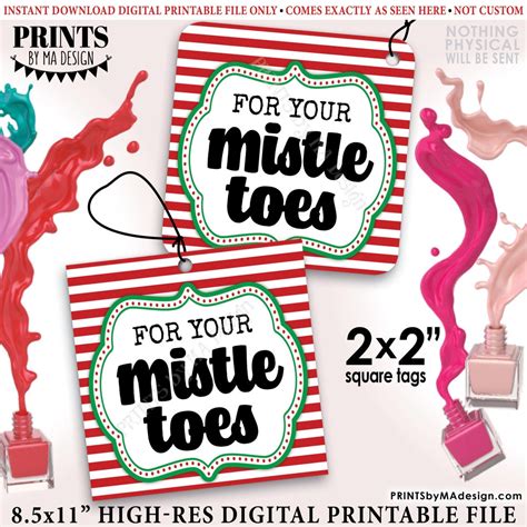 For Your Mistle Toes Nail Polish T Tags Christmas Stocking Stuffer