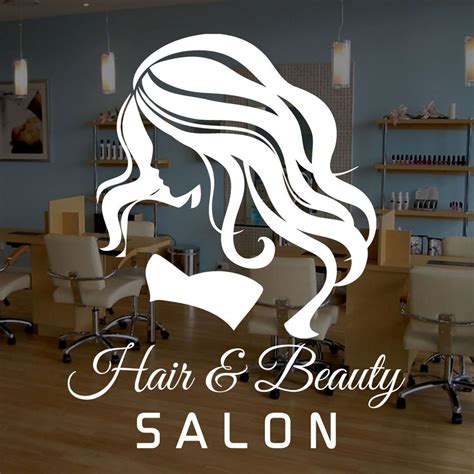 Woman Hair And Beauty Salon Vinyl Window Sticker Decal Business Signs