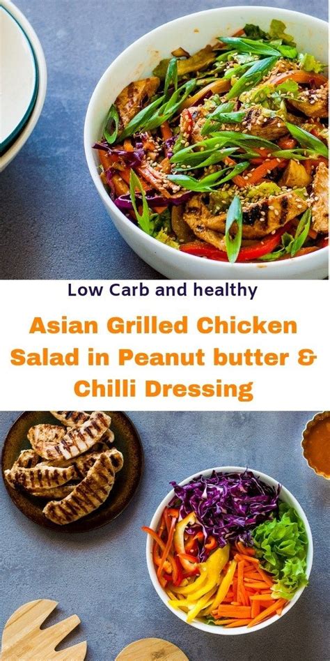 I started with half the dressing, and added more a little at a time. Asian Grilled Chicken Salad in Peanut butter & Chilli Dressing | Recipe | Healthy butter chicken ...